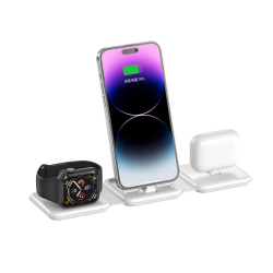 HIigh quality fashion style qi fast appl 3 in 1 appl wireless mobile phone charger adapter for watch airpods mobile phones