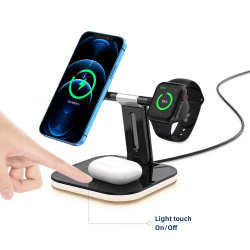 New fashion wholesale wireless charger 15W Max wireless charger 3 in one for all qi enabled phone fold wireless charger