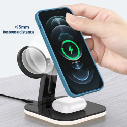 New fashion wholesale wireless charger 15W Max wireless charger 3 in one for all qi enabled phone fold wireless charger