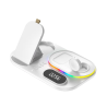 New design 4 in 1 RGB lighting wireless magnetic charging station for phone smartwatch earphone