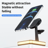 New design 3 in 1 magnetic charger for iPhone for airpods wireless charger with night LED lighting