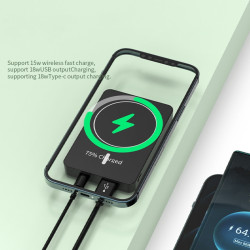 High quality power bank qc 3.0 pd 15W wireless charger 18W power bank 5000mAh magnetic devices power bank for iphone for mobile