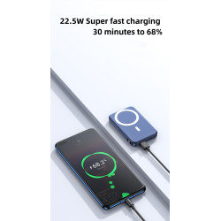 Portable 10000mah led display magnetic wireless fast charger 18W wireless power bank for phone with fast charger power banks