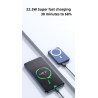 Portable 10000mah led display magnetic wireless fast charger 18W wireless power bank for phone with fast charger power banks